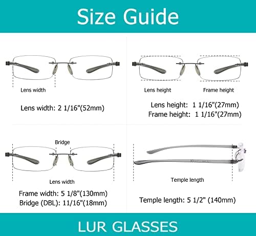 LUR 7 опаковки очила за четене без рамки + 3 опаковки очила за четене в полукръгла рамка (общо 10 двойки ридеров + 1,50)