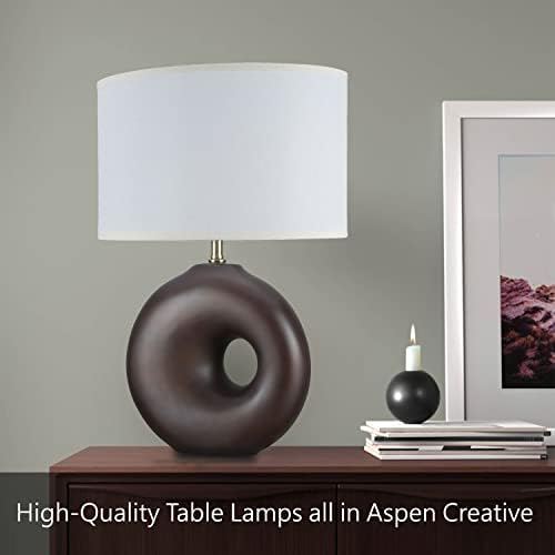Aspen Creative 40083-3, Определени от 1 опаковка -1 Настолна лампа във формата на свещник, Модерен Дизайн, Матиран Никел,
