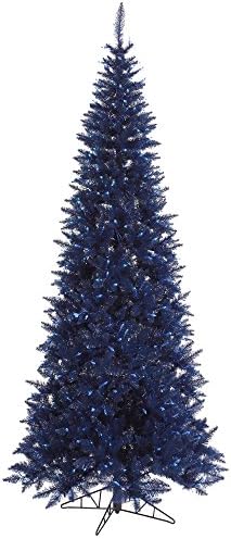 Изкуствена Коледна Елха Vickerman 5,5'Темно-Синя, Тънка, с Подсветка от Твърда Мозъчна обвивка, Сезонен Декор За дома