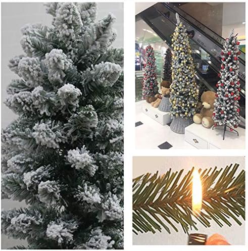XFXDBT Стекающаяся Снежна Карандашная Коледно Дърво със светлини, Шифрующая на Изкуствена Коледна Елха е Лесна за Сглобяване,