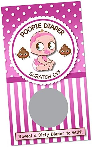 Скреч карта за душ за момичета с подгузниками Poopie 2 - (30 опаковки) - Принадлежности за къпане, за деца - билети за душата - Скреч