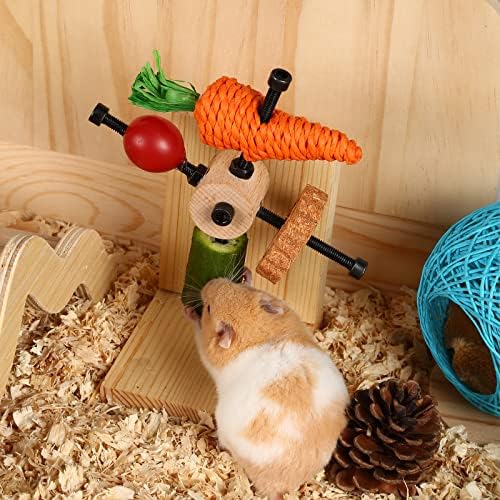 Дървена играчка за Хранене Хамстери PStarDMoon за Малки Животни, Интерактивна Игра-Пъзел с Въртящи Деликатеси, детски Играчки-Симулатори