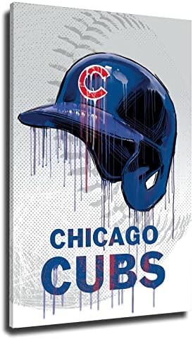 Чикаго Сити Бейзбол Плакат Печат на Платно, с монтиран на стената Арт Декор за Спалня Голяма Картина на Стенно Изкуство за спортни