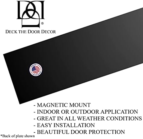 Decor the Door Decor | Магнитна Подплата За защита на врата От ожулвания (4x22 инча) и флип-надолу табела (8x34 инча) - Черен Сатен