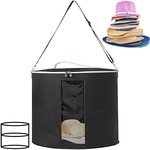 2-Степенна Кутия за съхранение шапки с пылезащитной капак за Жени и мъже, LASZOLA, Голяма Фетровая Шляпная кутия, Органайзер, през