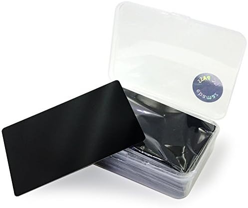Ebamaz 100ШТ Метална Игра на карти плоча от Алуминиева Сплав 3,4x2,13X0,008 инча за Лазерно Гравиране или UV печат (черен, Празен, тънка)