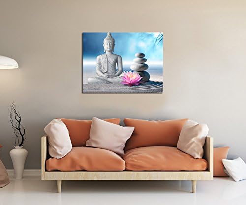 Визуален Художествен Декор Буда Платно Монтиране на Изкуството В рамка и се Простира Голям Мирен Буда Действа със Състрадание Бял