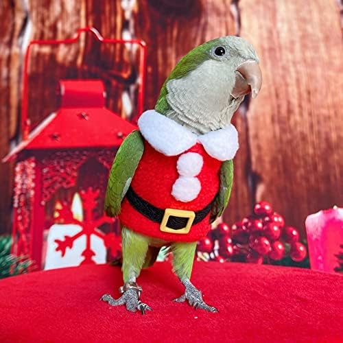 WCDJOMOP Облекло за птици - Коледен костюм на Дядо Коледа Ръчно изработени, Зимата на Топло Коледно Украшение, Както и Костюм за Папагал,