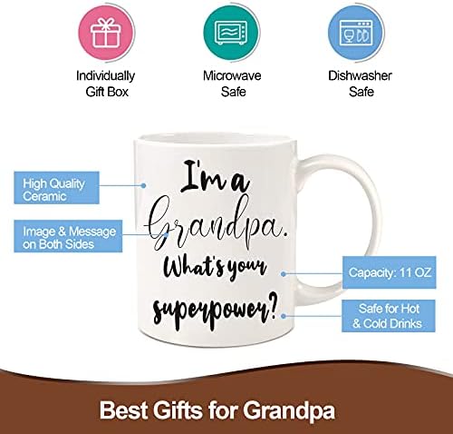 Забавни подаръци на бащите Ден и от дядо на Баща ми от Внучка на Внук - Аз съм Дядо, каква е твоята Суперспособность, Кафеена