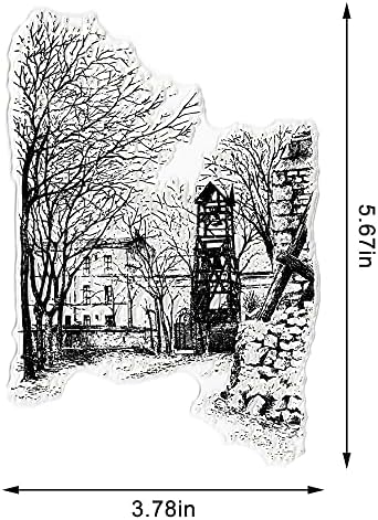 Прозрачни Печати с изображение на дърво Алиббон за направата на картички и украси за Албума, Прозрачни Печати с изображение на Кулата