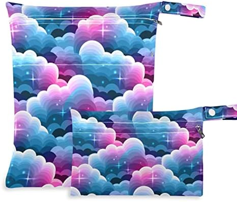Kigai Страхотна Облак от Цветни Комплекти Влажни и Сухи Чанти Водоустойчив Многократна употреба Пътни Плажни Тъканни Памперси,
