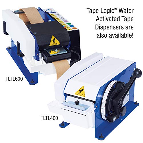 Tape Logic 72 mm x 375 Метра, Подсилена Залепваща Хартия Опаковъчна лента, Крафт, Активируемая вода, защитена от отваряне, за транспорт