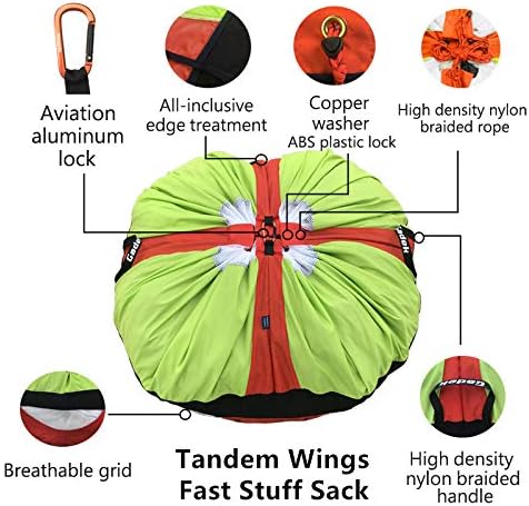 Чанта за бързо пълнене Gadek Тандем Wings за парапланеризъм Парамоторный парапланер с PPG, fwd (Размер: L Оранжев)