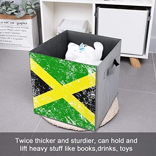 Ямайски Ретро Флаг Сгъваеми Кутии За Съхранение на Основите на Сгъваеми Тъканни Кубчета За Съхранение на Организаторът Кутии