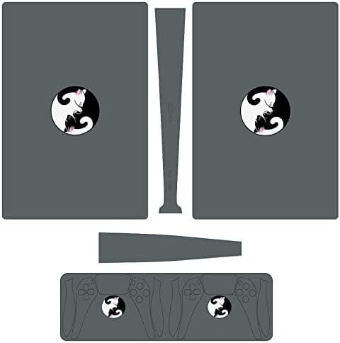 Yin Yang Cats 3 бр. Стикер върху цялото Тяло, Стикер на Корицата за PS5 Digital Edition за конзолата PS5 и контролер
