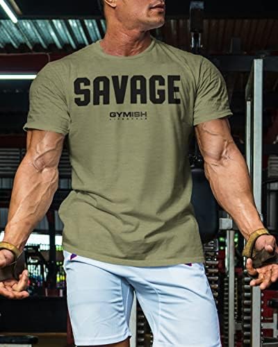 Спортни Ризи за Мъже, Тениски Savage Gym, тениски С Забавни Надписи За Вдигане на Становой Сцепление