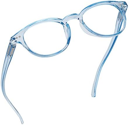 Очила за четене в кръгла рамка, блокер синя светлина - Стилни очила за четене с увеличаване на 3,75 - Компютърни очила с защита от отблясъци
