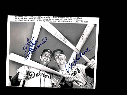 Ал Калин, Гъс Зерниал, ДНК PSA, Подписан от 1959 г., 7x9, Снимка С Автограф от Тигри - Снимки на MLB С автограф