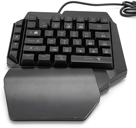 Zopsc 5V одноручная USB Жичен RGB Ръчна Детска Клавиатура за игри със 7-цветна Подсветка Компютърни Аксесоари (клавиатура F6)