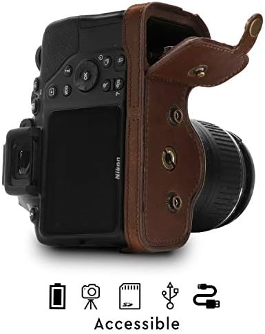 Кожен калъф за камера Mega Gear Някога Ready, съвместим с Nikon D3500