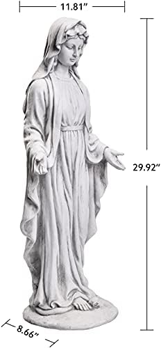 TOETOL Дева Мария 29,9 См Статуя на Открито Религиозната Благословената Майка Градински Декор Статуи на Католическата Майка