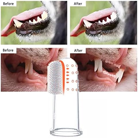 Четки за зъби за кучета HICCVAL 10 Четка за зъби за домашни любимци от мека вълна Хранително качество, Меки Силиконови четки