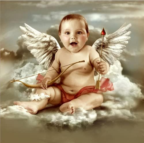 MaiYiYi Angel Baby Диамантена живопис Набор от 5D Пълен кръг Diamond Живопис Крила на Ангел Диамантена Живопис, Определени за кръстат