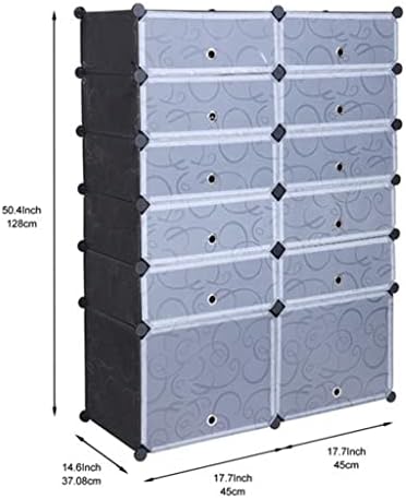 Модулна Кубичен Блок за съхранение на багаж WYFDC, 12-Кубиков Органайзер за обувки Направи си сам, Пластмасов Шкаф с Вратички, 6