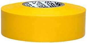 Лента за маркиране на ролки от тафта Presco с дебелина 2,5 mils: 1-3 / 16 инча х 300 фута. (Жълт) [НЕ ПРИЛИПАЮЩИЙ]