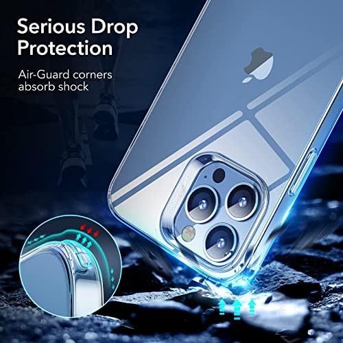 Прозрачен калъф съпротивление esr, съвместим с iPhone 13 Pro, Хибриден калъф, съвместим с iPhone 13 Pro, включва 2 комплекта протектори,