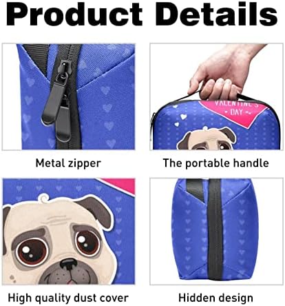 Калъф за носене, чанта, USB-кабел, органайзер, джобен аксесоар, портфейл с цип, с участието кученце в Свети Валентин