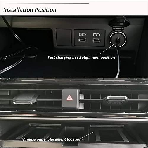 Безжично Зарядно устройство CLEC Подходящ за Toyota Highlander 2022-2020, Безжична Поставка за зареждане на телефона за Аксесоари Highlander