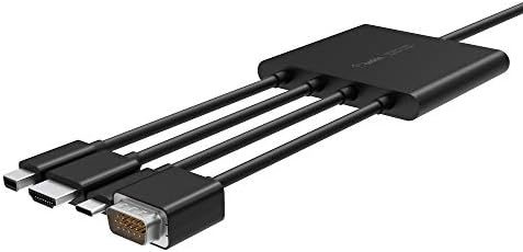 Многопортовый адаптер Belkin, Цифров AV адаптер HDMI – Mini DisplayPort, USB-C, HDMI Адаптер, VGA, HDMI, Поддържа 4K UHD и аудио