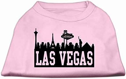 Mirage Pet Products 16-Инчовата Тениска с Трафаретным принтом Las Vegas Skyline за домашни любимци, X-Large, светло розово