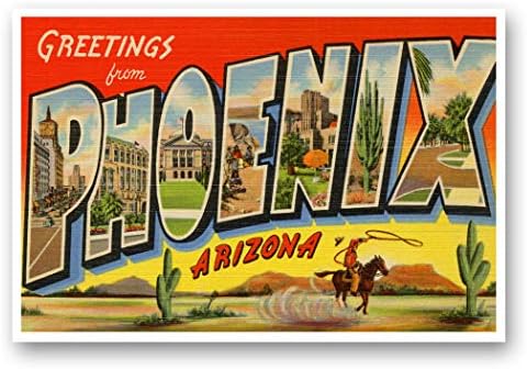 ЗДРАВЕЙТЕ От Финикс, Аризона, ретро репринтный набор от пощенски картички от 20 еднакви картички. Пакет пощенски картички