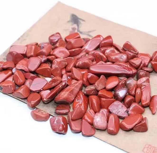 AQCLAY Обемна Червен Яспис Кварц Рейки Естествени Кристали и камъни, Висулки от Естествен камък, Чакъл (Размер: 1500 грама)