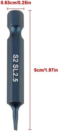 Отвертка 10шт 1/4 инча С Шестигранным опашка 50 мм S2 Комплект Отвертки от легирана Стомана с прорези H6.350SL2.5mm