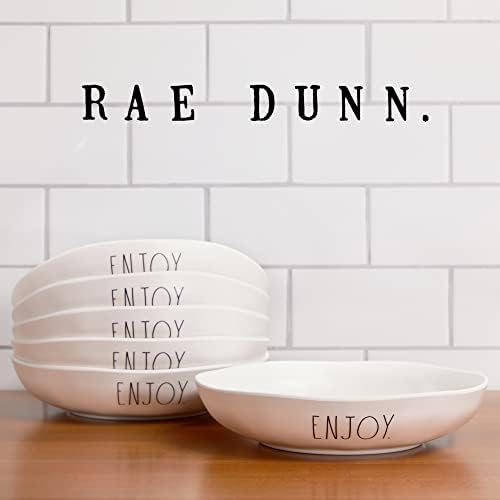 Купа за хранене от меламин Rae Dunn - Трайни купички за тестени изделия, които могат да се мият в миялна машина - Комплект от
