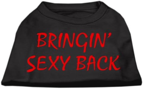 Mirage Pet Products 10-Инчови Тениски Bringin' Секси с Принтом на гърба за домашни любимци, Малки, Черни